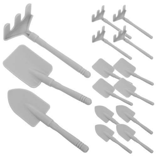 HONITANO 10 Satz Satz Modell eines Gartengeräts Strand Werkzeug Rechen Garten Set Outdoor Garten gartengeräte für Schaufel Stütze Sandschaufel Plastik Grey von HONITANO