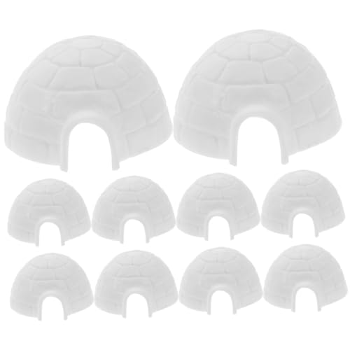 HONITANO 10 Stück Animal Model Arktische Spielzeuge Iglu Figuren Eisfigur Polar- - Realistisch Groß Spielzeugfigur Mini Toy House Figur Plastik Weiß von HONITANO