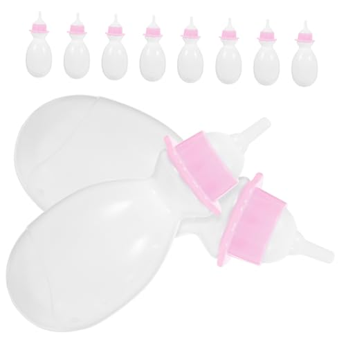 HONITANO 10 Stück Babyflasche Babypuppenflaschen Für Gefälligkeiten Für Die Babyparty Babypuppenflaschen Für Mädchen Puppenfutterflasche Gefälschte Futterflasche Weiß Plastik von HONITANO