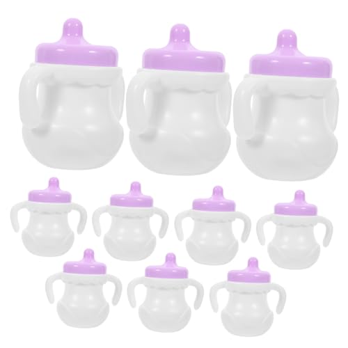 HONITANO 10 Stück Babyflasche Puppensaftflaschen Mädchen Puppenflaschen Lernspielzeug Für Simulation Flaschenspielzeug Puppenfutterflasche Fläschchen Für Babypuppen Plastik von HONITANO
