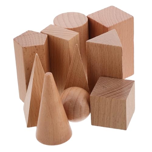 HONITANO Geometrische Holzblöcke 10 Stück Blöcke Mit Festen Formen Für Lernaktivitäten von HONITANO