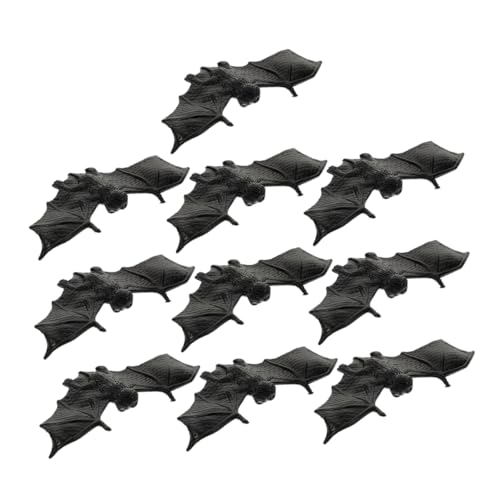 HONITANO 10 Stück Halloween-Dekorationen Mini-fledermäuse Halloween-miniaturen Zum Basteln Miniatur-Halloween-fledermäuse Halloween-körperteile Mini-harzfledermäuse Black Plastik von HONITANO