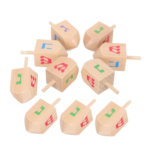 HONITANO 10 Stück Kinderkreisel Babyspielzeug Kreiselspielzeug Chanukka Dekorationen Für Zuhause Dreidels Für Chanukka Kreisel Spielzeugkreisel Aus Holz HONITANO 10 Stück Kinderkreisel Babyspielzeug Kreiselspielzeug Chanukka Dekorationen Für Zuhause Dreidels Für Chanukka Kreisel Spielzeugkreisel Aus Holz von HONITANO