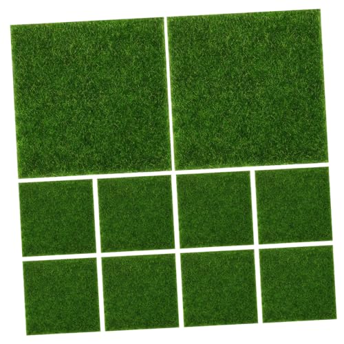 HONITANO 10 Stück Künstliches Kunstmoos Kunstgras Für Balkon Kunstrasenmaterial Kunstgras Basteln Kunstmoos Dekomoos Kunstmoos Modellbahngras Modellrasen Grüne Chemiefaser von HONITANO