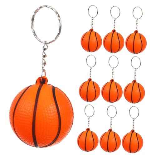 HONITANO 10 Stück Mini Basketball Schlüsselanhänger Anhänger Orange Kreatives Basketball Zubehör für Spieler Athleten Jungen Teamkameraden Souvenir von HONITANO