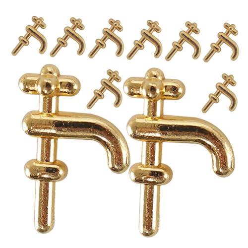 HONITANO 10 Stück Mini Wasserhahn Puppenhaus Modell Dekoration Kleiner Wasserhahn Mini Ornament Gefälschter Wasserhahn Miniatur Wasserhahn Modell Maßstab 112 Wasserhahn von HONITANO