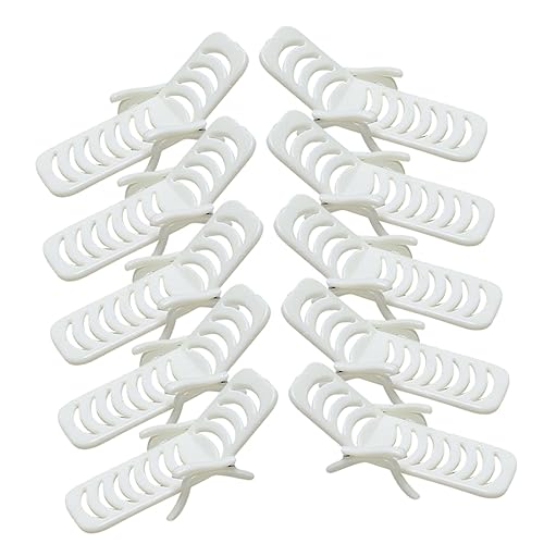 HONITANO 10 Stück Puppenhaus Miniaturstrand Sonnenliegenklammern Für Strandtücher Strandsitz Strandkörbe Für Erwachsene Bausätze Winzige Möbel Puppenhaus-strandkörbe Deko PVC Weiß von HONITANO