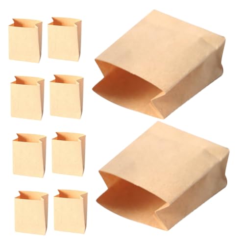 HONITANO 10 Stück Puppenhaus-verpackungsbeutel Mini-papiertüten Snacktüten Aus Papier Puppenhaus-küche Kekstüten Mini- Kleine Papiertüte Mini-Dinge Miniatur Light Brown Kraftpapier von HONITANO
