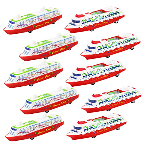 HONITANO 10 Stück Schiffsmodell zurückziehen Kleinkinder Modellboot für Rückzugsschiffmodelle gleiten Dampfschiff Spielfahrzeuge Dampfschiff zurückziehen Abs von HONITANO