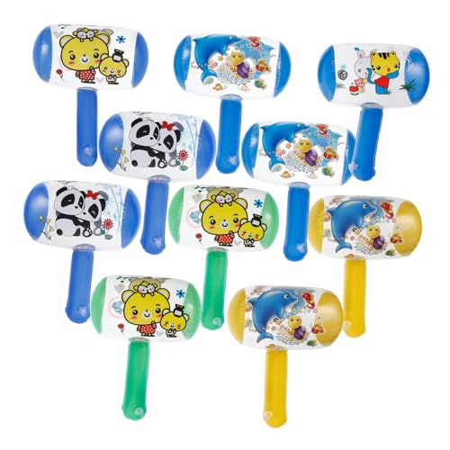HONITANO 10 Stück Teiliges Aufblasbares Kinderhammer Glocke Leichte in Bunten Farben Pfeifend und Klappernd für Partys Outdoor Poolspaß Zufällige Farbe von HONITANO