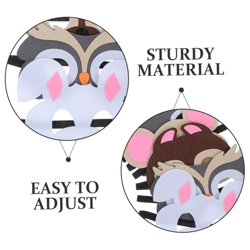 HONITANO 10 Stück Teiliges Cartoon Filz Tiermasken für Waldtiere Motive Reh Igel Panda Waschbär Eule Hase Bär Fuchs Eichhörnchen Leichte Komfortable Party und Halloween Masken HONITANO 10 Stück Teiliges Cartoon Filz Tiermasken für Waldtiere Motive Reh Igel Panda Waschbär Eule Hase Bär Fuchs Eichhörnchen Leichte Komfortable Party und Halloween Masken von HONITANO