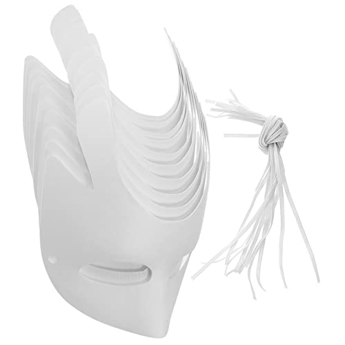 HONITANO 10 Stück Teiliges DIY Papiermasken Weiß Blanko Maske zum Bemalen Umweltfreundlich Pappmaché Frauen Karneval Cosplay Party von HONITANO