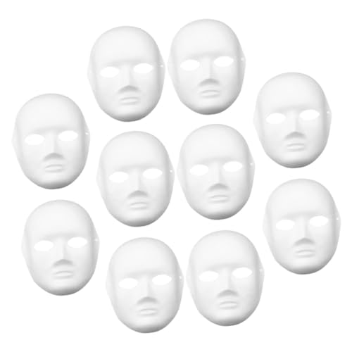 HONITANO 10 Stück Teiliges DIY Papiermasken Weiß zum Bemalen Bastelmasken für Erwachsene Cosplay Zubehör für Karneval Maskerade Halloween und Kostümpartys HONITANO 10 Stück Teiliges DIY Papiermasken Weiß zum Bemalen Bastelmasken für Erwachsene Cosplay Zubehör für Karneval Maskerade Halloween und Kostümpartys von HONITANO