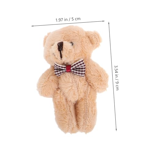 HONITANO 10 Stück Teiliges Mini Plüschtier Bär Kleine Weiche Bären mit Karierten Schleifen Tragbare Kuscheltiere als Anhänger und DIY Dekoration Niedliche Mini bären für Schlüsselanhänger von HONITANO