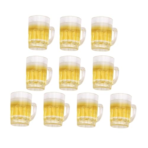HONITANO 10 Stück Teiliges Miniatur Bierkrug Resin Realistische Mini Bierbecher für Puppenhaus Dekoration Micro Landschafts Zubehör Farbenfrohe Miniatur Trinkgefäße für Spiel und Desktop von HONITANO