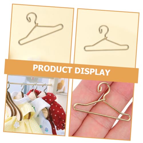 HONITANO 10 Stück Teiliges Miniatur Puppen kleiderbügel aus Metall Stabile Realistische Mini Hänger für Puppenkleider Mini Garderoben Organizer Goldfarben Platzsparend und Langlebig von HONITANO