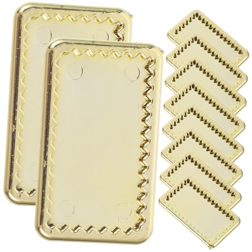 HONITANO 10 Stück Teiliges Miniatur Puppengeschirr Goldene Miniatur Teller Rechteckig Kleine Puppenhaus Dekoration Mini Tableware DIY Zubehör für Sammler und Bastler von HONITANO