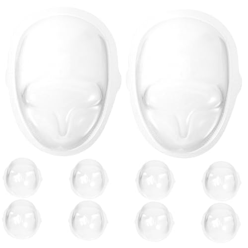 HONITANO 10 Stück Teiliges Transparente PVC Puppenmasken Dicke DIY Bastelmasken Schutzabdeckung für Puppen Displayschutz und Dekoration von HONITANO