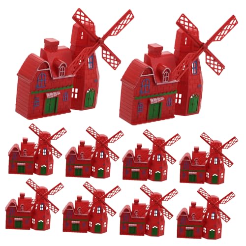 HONITANO 10 Stück Windmühlenmodellspielzeug deko Figuren Garten Accessoires dekorative Windmühle Mini-Windmühle Vintage Hausdekor Plastik rot HONITANO 10 Stück Windmühlenmodellspielzeug deko Figuren Garten Accessoires dekorative Windmühle Mini-Windmühle Vintage Hausdekor Plastik rot von HONITANO