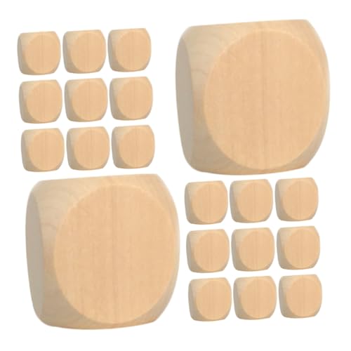 HONITANO 100 Stück Holzwürfel Blanko mit Seiten Naturbelassene Würfel für DIY Basteln Spiele Zubehör Beschreibbare Holzklötze für Brettspiele Vielseitige Handwerksmaterialien von HONITANO