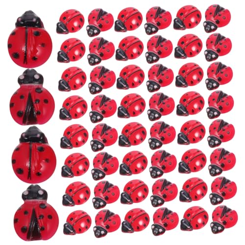 HONITANO 100 Stück Kleiner Insektenmarienkäfer Mini-marienkäfer Zum Basteln Minifiguren Groß Marienkäfer-Figuren Marienkäfer-gastgeschenke Marienkäfer-statuen Marienkäfer-Charme Plastik von HONITANO