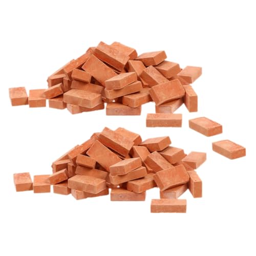 HONITANO 100 Stück Maßstab Realistische Miniatur Ziegel für Sandtisch Architektur Micro Landschaftsbau DIY Basteln Puppenhaus Dekoration von HONITANO