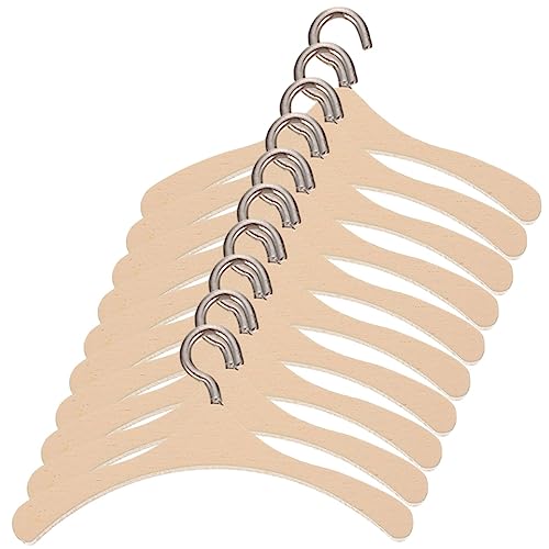 HONITANO 10Stücke Holzpuppen Kleiderbügel Puppenschrank Zubehör für Puppenkleidung für Puppenhaus Dekoration und Kreatives von HONITANO