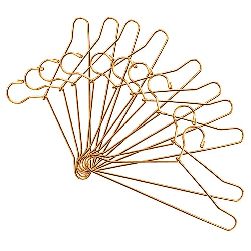 HONITANO 10Stücke Kleiderbügel für Puppen aus Stabilem Metall für Puppenkleidung Puppenschränke und Miniaturspielzeuge Goldene Farbe für Niedliche von HONITANO