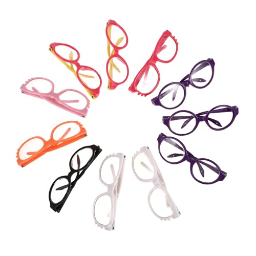 HONITANO 11 Stück Teiliges Puppenbrillen aus Kunststoff Leichte Handgefertigte Doll Eyeglasses Spielzeuge Vielseitiges Puppenzubehör für Dress Up Cosplay und Puppenhaus Kompakt und Bequem von HONITANO
