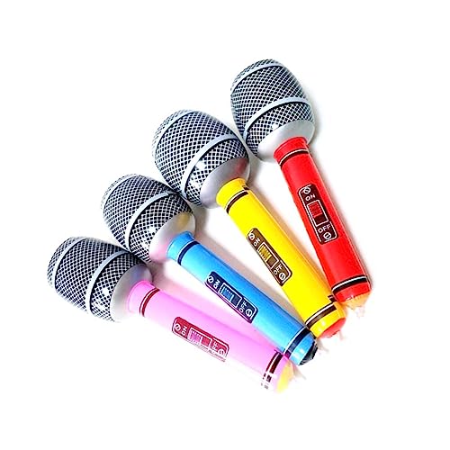 HONITANO 12 Stück Aufblasbares Mikrofon Dekorationen Für Poolpartys Aufblasbare Mikrofone Aufblasbares Pvc-mikrofon Strand Sprengen Mikrofone Schwimmspielzeug von HONITANO