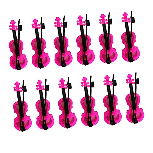 HONITANO 12 Stück Mini-Geige Musical Toy Instruments für kinderknallzeug spielzeuge für Violine Puppenhaus Geige Miniatur-Geigenspielzeug Plastik Rosy HONITANO 12 Stück Mini-Geige Musical Toy Instruments für kinderknallzeug spielzeuge für Violine Puppenhaus Geige Miniatur-Geigenspielzeug Plastik Rosy von HONITANO