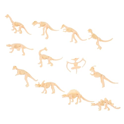 HONITANO 12 Stück Teiliges Dinosaurier Skelett Modell Mini Dinosaurier Figuren Pädagogisches Ausgrabungsspielzeug Langlebige Materialien Fördert Kinderhandfertigkeit für Geburtstag und von HONITANO