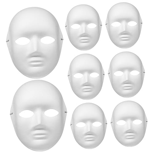 HONITANO 12 Stück Teiliges Halloween Damen Vollgesicht DIY Papiermaske zum Bemalen Atmungsaktives Design Gruseliges Ghost Cosplay für Karneval Kostüm Hip Hop Tanz HONITANO 12 Stück Teiliges Halloween Damen Vollgesicht DIY Papiermaske zum Bemalen Atmungsaktives Design Gruseliges Ghost Cosplay für Karneval Kostüm Hip Hop Tanz von HONITANO