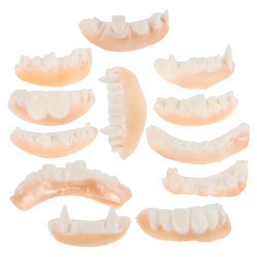 HONITANO 12 Stück Teiliges Halloween mit Gruseligen Vampirzähnen und Tricky Dentures Langlebige Kostümzähne für Horror Deko Party Cosplay und Halloween Feiern HONITANO 12 Stück Teiliges Halloween mit Gruseligen Vampirzähnen und Tricky Dentures Langlebige Kostümzähne für Horror Deko Party Cosplay und Halloween Feiern von HONITANO