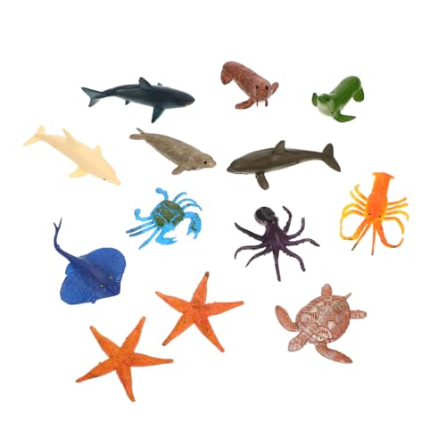 HONITANO 12 Stück Teiliges Kunststoff Meerestiere Figuren Simulation Meeres Tiermodelle Deko Geschenk Langlebig Realistisch Bemalt für Foto Requisiten und Lernspaß von HONITANO