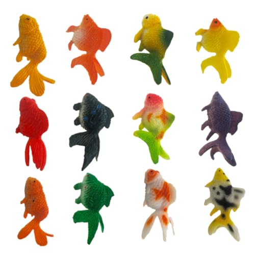 HONITANO 12 Stück Teiliges Lebensechter Goldfisch Figuren aus PVC Realistische Meeres Tiermodelle Detailgetreues Aquarium Deko Pädagogisches für Farblich und Stilistisch Zufällig HONITANO 12 Stück Teiliges Lebensechter Goldfisch Figuren aus PVC Realistische Meeres Tiermodelle Detailgetreues Aquarium Deko Pädagogisches für Farblich und Stilistisch Zufällig von HONITANO