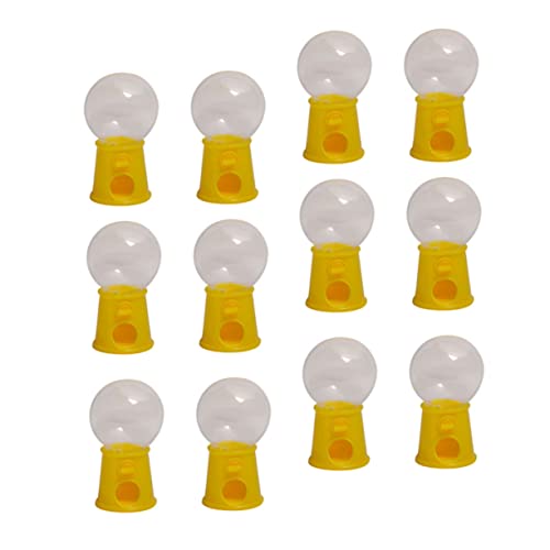 HONITANO 12 Stück Teiliges Mini Candy Catcher Maschinen aus Hochwertigem Kunststoff Drehbare Gelbe Süßigkeitenautomaten für Kindergeburtstage und Partyspaß Fördert Hand Auge Koordination von HONITANO
