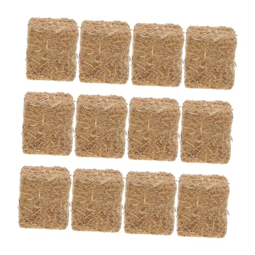 HONITANO 12 Stück Teiliges Mini Heuhaufen Realistische Miniatur Deko für Garten Bauernhof Szene DIY Puppenhaus und Modellbau Naturgetreue Accessoires von HONITANO
