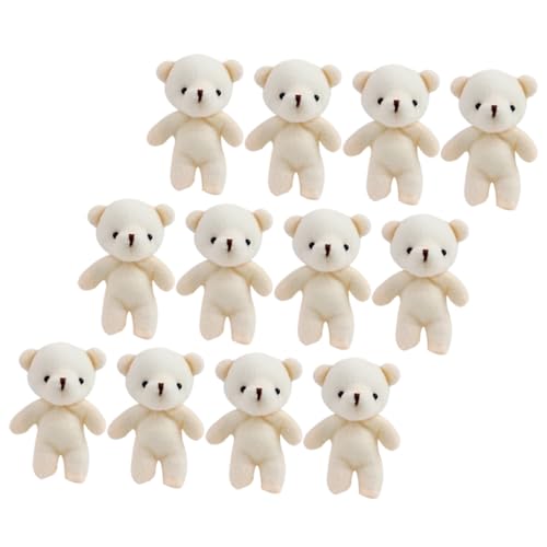 HONITANO 12 Stück Teiliges Mini Plüschbär Anhänger Weiches Baumwollmaterial Tragbarer Schlüsselanhänger und Hängende Bärendekoration Vielseitig Einsetzbar als Süße Raum Gepäckverzierung von HONITANO