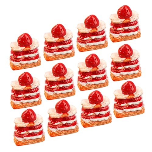 HONITANO 12 Stück Teiliges Mini Puppenhaus Zubehör Set Realistische Resin Kuchen Deko Dreistöckiger Mini Erdbeer Sahne Kuchen Detailreiches Miniatur Dessert Ornament für Spielküche und HONITANO 12 Stück Teiliges Mini Puppenhaus Zubehör Set Realistische Resin Kuchen Deko Dreistöckiger Mini Erdbeer Sahne Kuchen Detailreiches Miniatur Dessert Ornament für Spielküche und von HONITANO