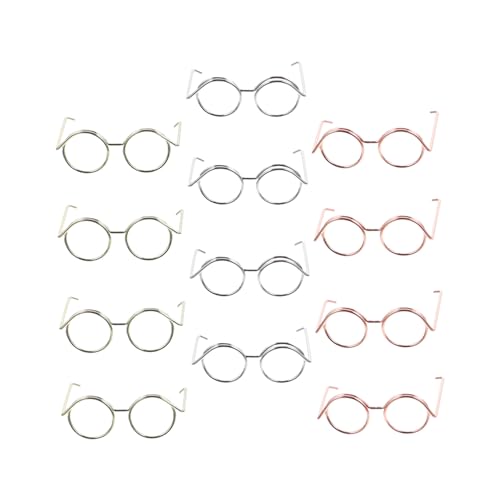 HONITANO 12 Stück Teiliges Mini puppengläser Galvanisiertem Kupferdraht Leichte Formstabile Brillen deko für Puppen und DIY bastelbedarf in Roségold Silber Gold HONITANO 12 Stück Teiliges Mini puppengläser Galvanisiertem Kupferdraht Leichte Formstabile Brillen deko für Puppen und DIY bastelbedarf in Roségold Silber Gold von HONITANO