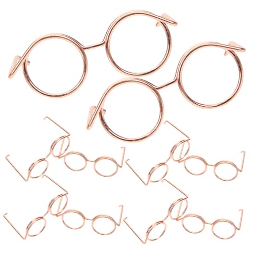 HONITANO 12 Stück Teiliges Miniatur Puppenbrillen aus Metall Randlose Bruchsichere Mini Gläser in Roségold Modisches Puppenzubehör für Sammler und Kreative Bastelideen HONITANO 12 Stück Teiliges Miniatur Puppenbrillen aus Metall Randlose Bruchsichere Mini Gläser in Roségold Modisches Puppenzubehör für Sammler und Kreative Bastelideen von HONITANO