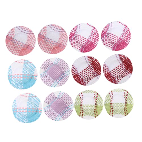 HONITANO 12 Stück Teiliges Miniatur Puppenhüte Bunte Gestreifte Papier Hüte für DIY Bastelprojekte Haaraccessoires Puppenhäuser und Dekoration Langlebig und Farbecht von HONITANO