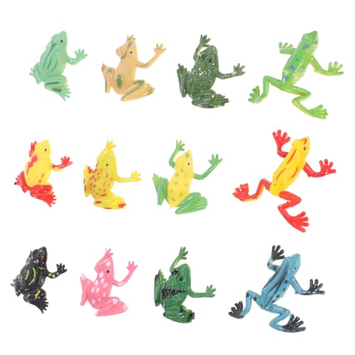 HONITANO 12 Stück Teiliges Plastiktiere Froschmodell Realistische Miniatur Frösche Kindergeburtstag Partygeschenk Jungen Mädchen Dekoration von HONITANO