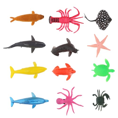 HONITANO 12stücke Teiliges Realistische Meerestiere Figuren Für Aquarien Deko Lifelike Tiermodelle Für Junge Mädchen Lernspielzeug Spielzeug Für Jungen Und Mädchen Unterwasserwelt von HONITANO