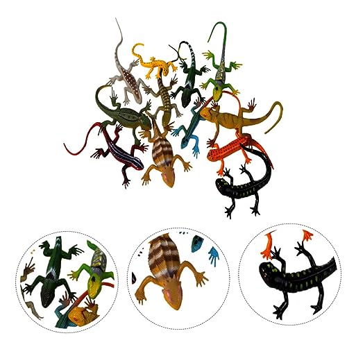 HONITANO 12 Stück künstliche gefälschte Eidechsenmodell simuliertes Echsenmodell Halloween Halloween Toys Kunststofftiere Reptilienspielzeug von HONITANO