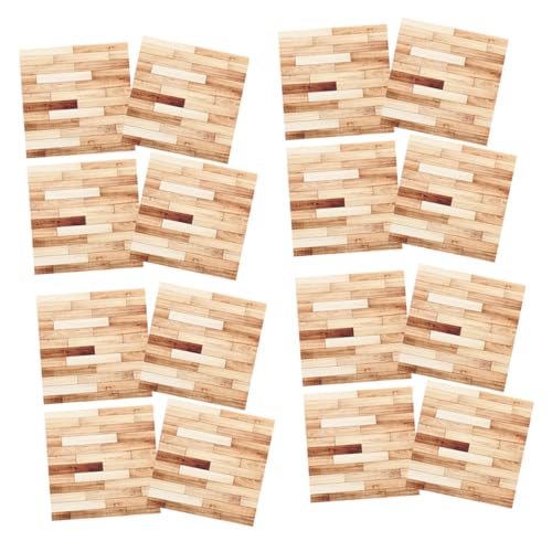HONITANO 12 Stücke Blatt Mini Boden Aufkleber Puppe Diele Puppe Dekorative Zubehör PVC Puppe Bodenbelag Aufkleber von HONITANO