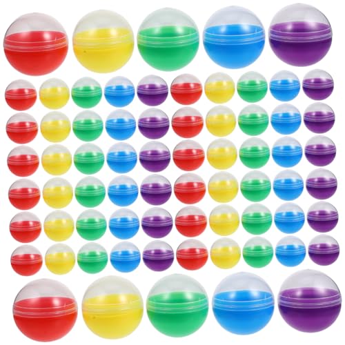 HONITANO 120 Stück Bunte Kapseln für Automaten Durchsichtige Runde Kunststoffbehälter für Spielzeugfüllungen DIY Bastelbedarf und Süße Überraschungen für Partys und von HONITANO