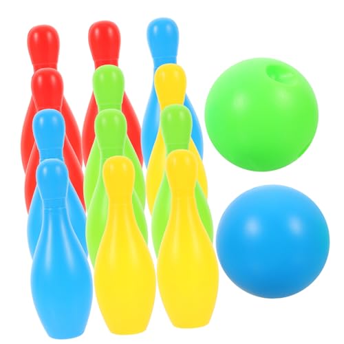 HONITANO 12Stücke Teiliges Bowling Spielzeugset Interaktive Eltern Junge Mädchen Simulation mit Bunten Flaschen und Bällen der Farberkennung und Koordination Umweltfreundliches HONITANO 12Stücke Teiliges Bowling Spielzeugset Interaktive Eltern Junge Mädchen Simulation mit Bunten Flaschen und Bällen der Farberkennung und Koordination Umweltfreundliches von HONITANO