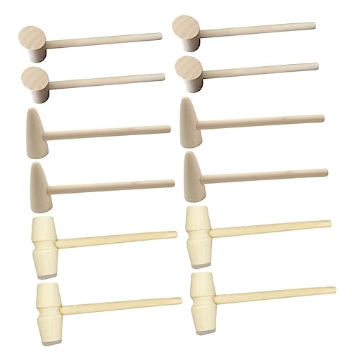 HONITANO 15 Stück Teiliges Holzspielzeug Mini Hämmer Mallets Glatte Oberfläche Leicht und Sicher für Mädchen und Jungen Pädagogisches Werkzeug für Kreatives von HONITANO